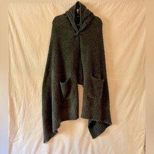 Barefoot Dreams CozyChic Hooded Poncho Wrap Shawl